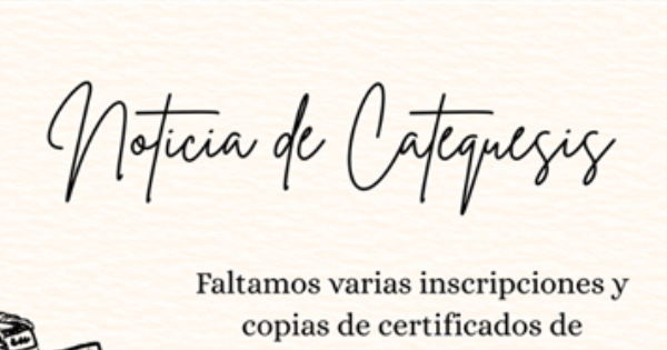 PSR: Noticia de catequesis